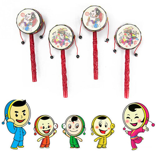 Hand Rattle Drum Spin Toy